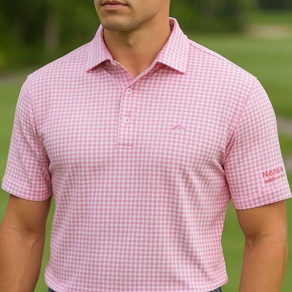 Peter Millar Summer Comfort Polo XL Pink Gingham Nanea Golf Club Hawaii Stretch - Picture 1 of 9